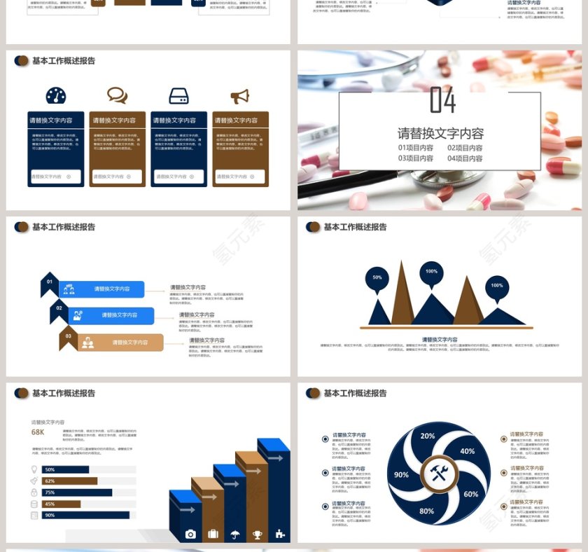 简约医疗医药工作汇报PPT模板第4张
