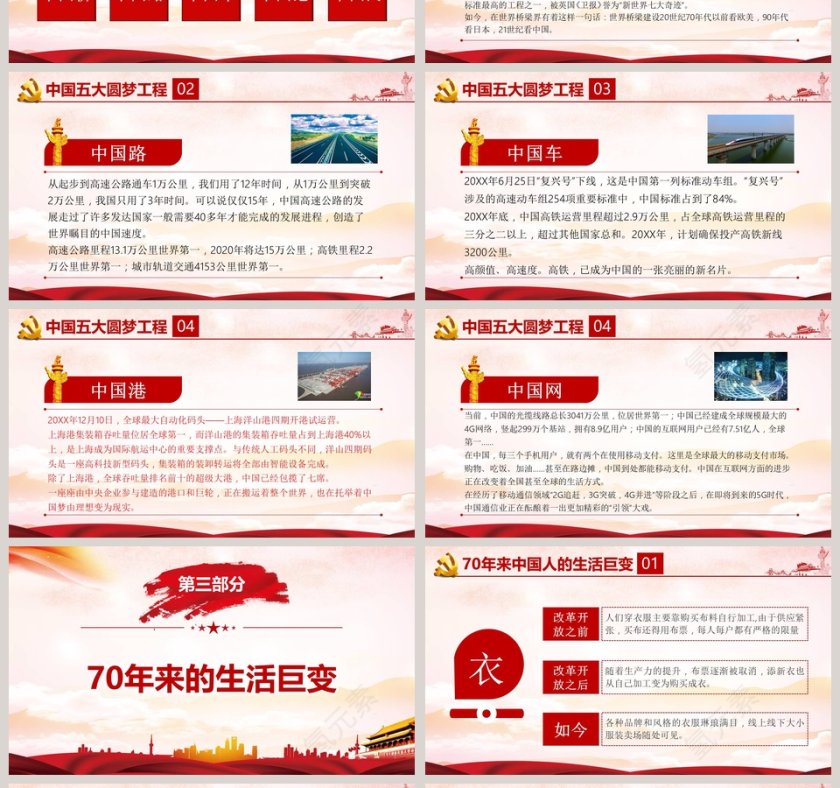 点赞新中国昂扬新时代庆祝建国70周年ppt模板第4张