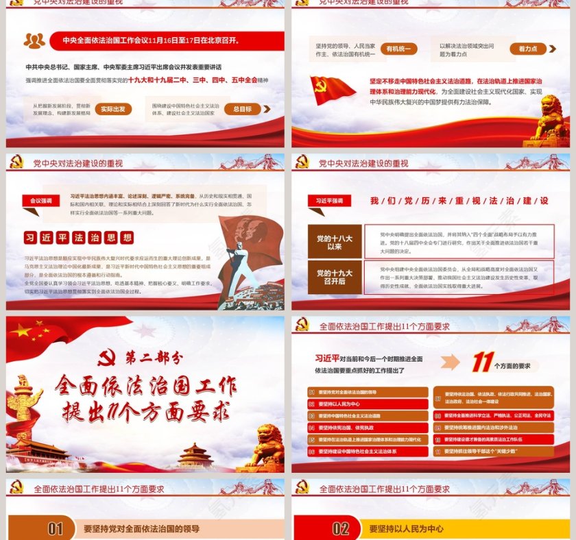 全面依法治国宣传党课PPT模板第2张