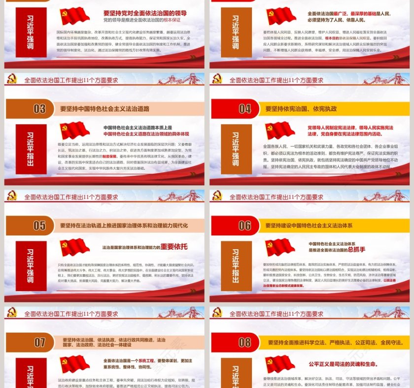 全面依法治国宣传党课PPT模板第3张