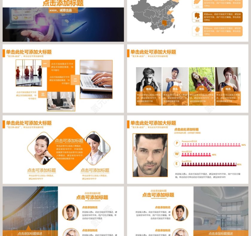 黄色商务年终总结汇报模板第3张