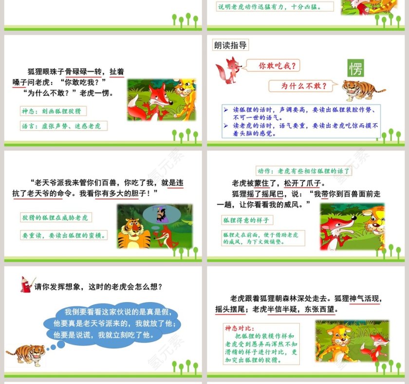 课文解析二年级语文上册狐假虎威语文课件PPT第4张