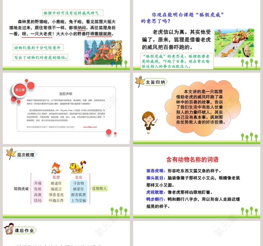 课文解析二年级语文上册狐假虎威语文课件PPT第5张