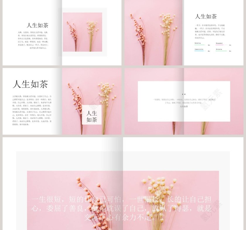 人生如茶唯美主题工作PPT模板第5张