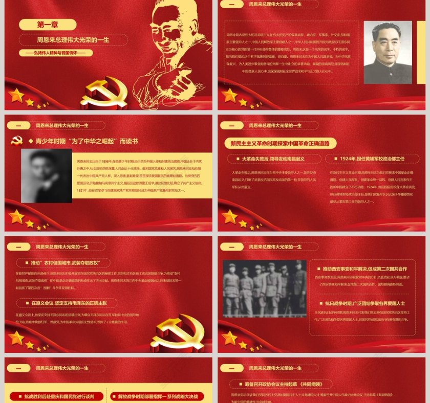 周恩来逝世43周年纪念PPT第2张