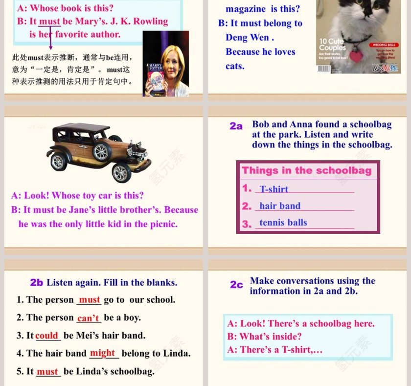 Unit 8 It must belong to Carla PPT模板-教育培训行业精品课件第3张