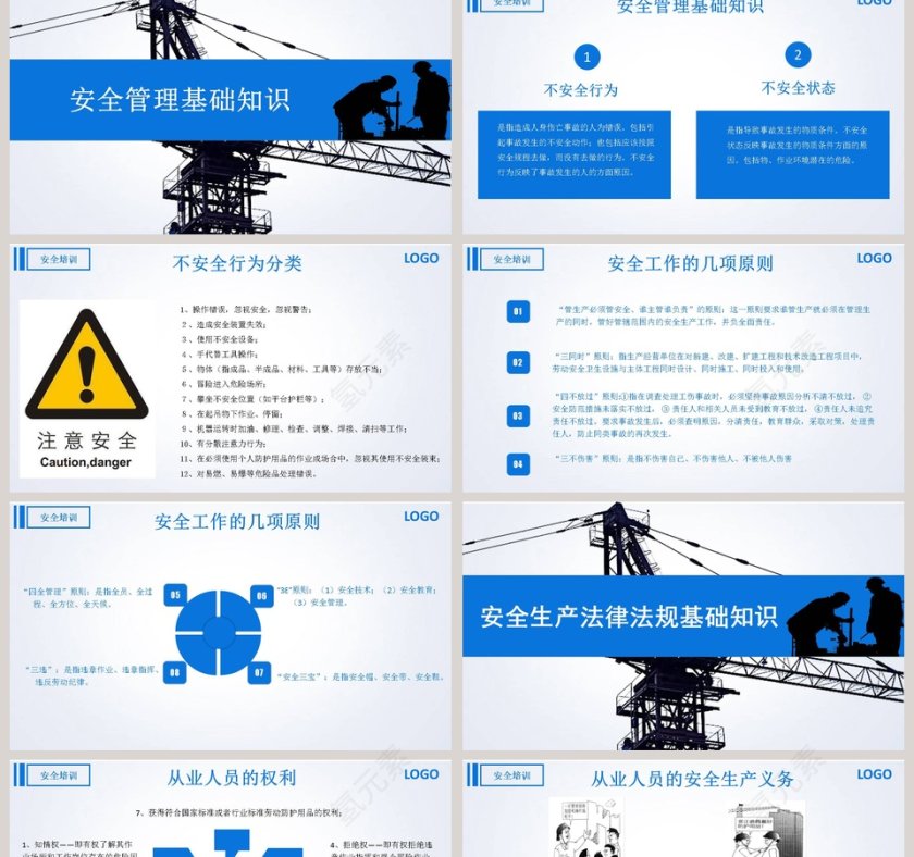 蓝色商务风企业安全生产管理培训PPT模板安全生产PPT第2张