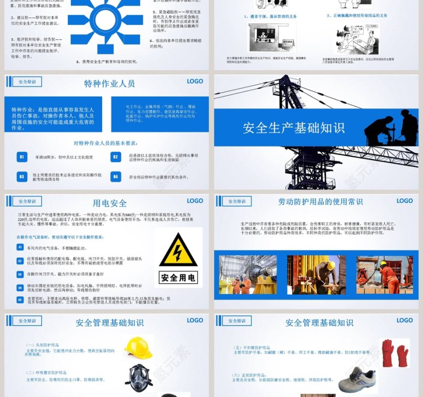蓝色商务风企业安全生产管理培训PPT模板安全生产PPT第3张