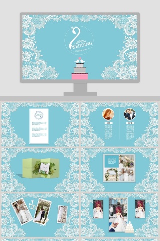 清新简约婚礼快闪PPT模板