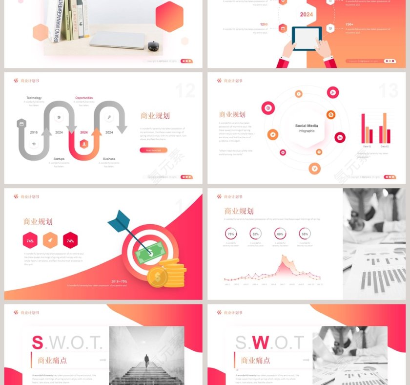 简约商务商业计划书PPT模板第3张