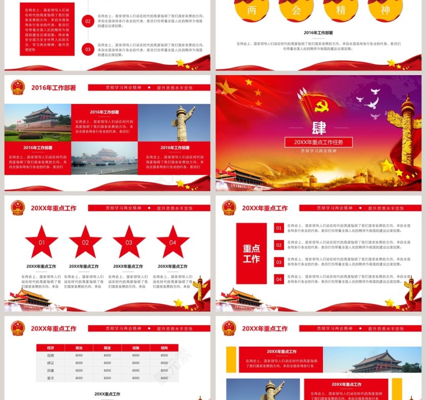 两会精神解读PPT模板第3张