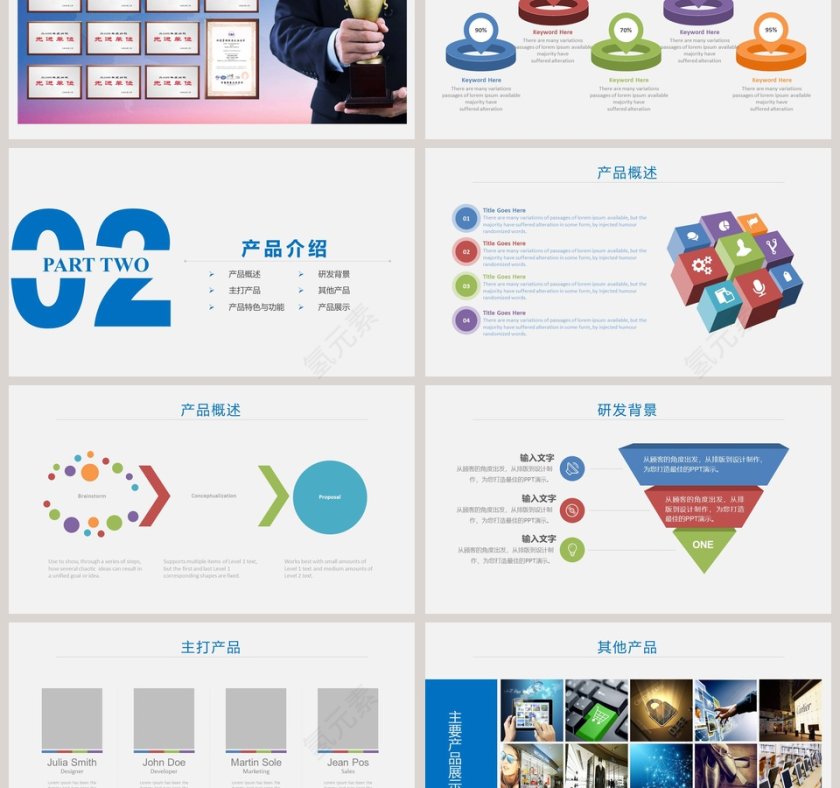 简约大气企业宣传产品推介PPT模板第3张