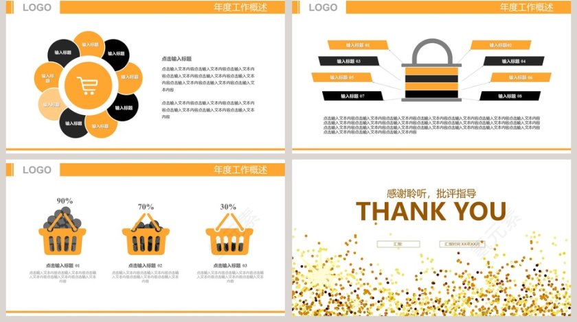 黄色简约财务总结报告ppt模板第5张