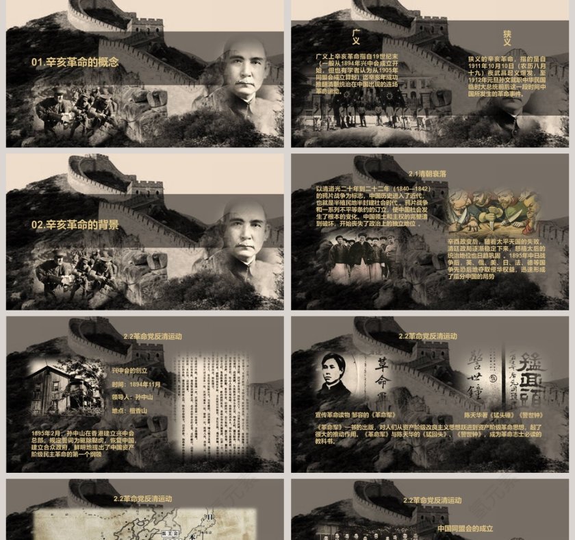 辛亥革命纪念孙中山教师通用说课ppt模板第2张