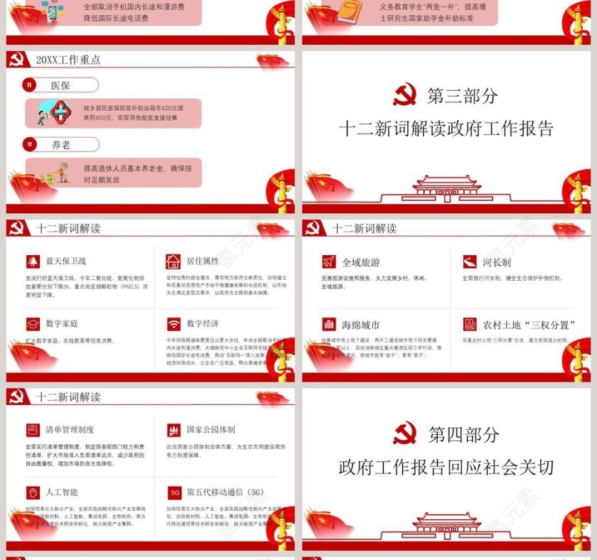 聚焦两会关注民生两会精神完全解读PPT模板第4张
