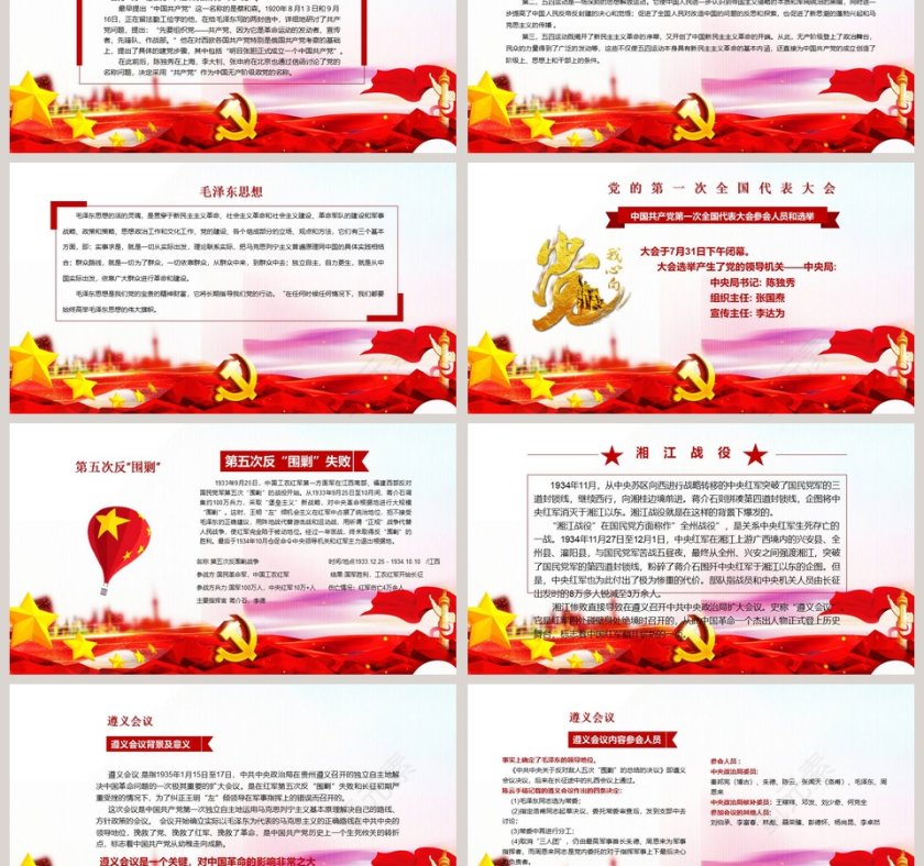 背景光辉的历程建党98周年党的光辉历程PPT模板第3张