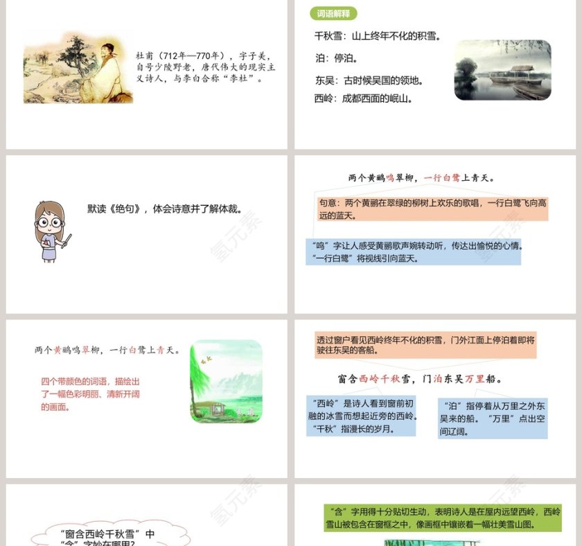 诗词解析古诗二首绝句语文课件PPT第2张