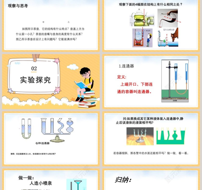 北师大版初中物理八年级下册课件-连通器教学ppt课件第2张