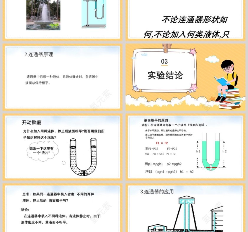 北师大版初中物理八年级下册课件-连通器教学ppt课件第3张