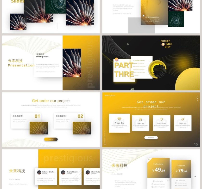 黄色简约未来科技商业计划书PPT模板第3张