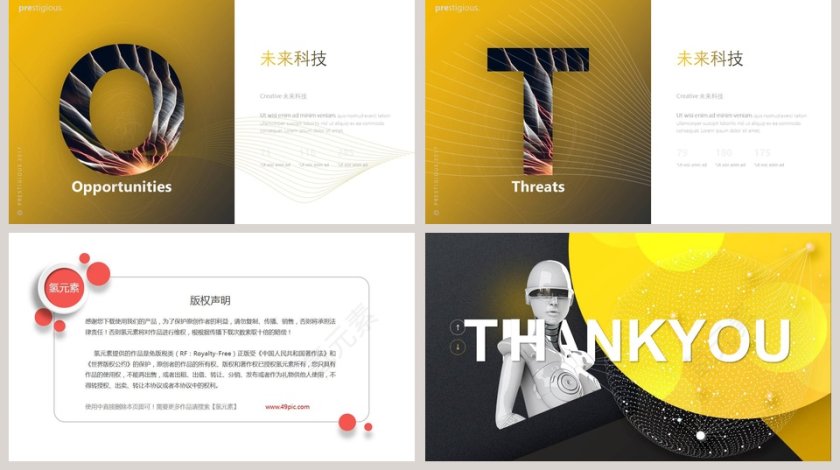 黄色简约未来科技商业计划书PPT模板第5张