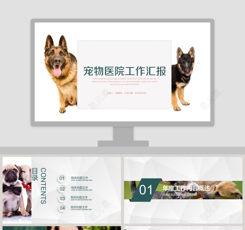 宠物医院工作汇报PPT模板第1张