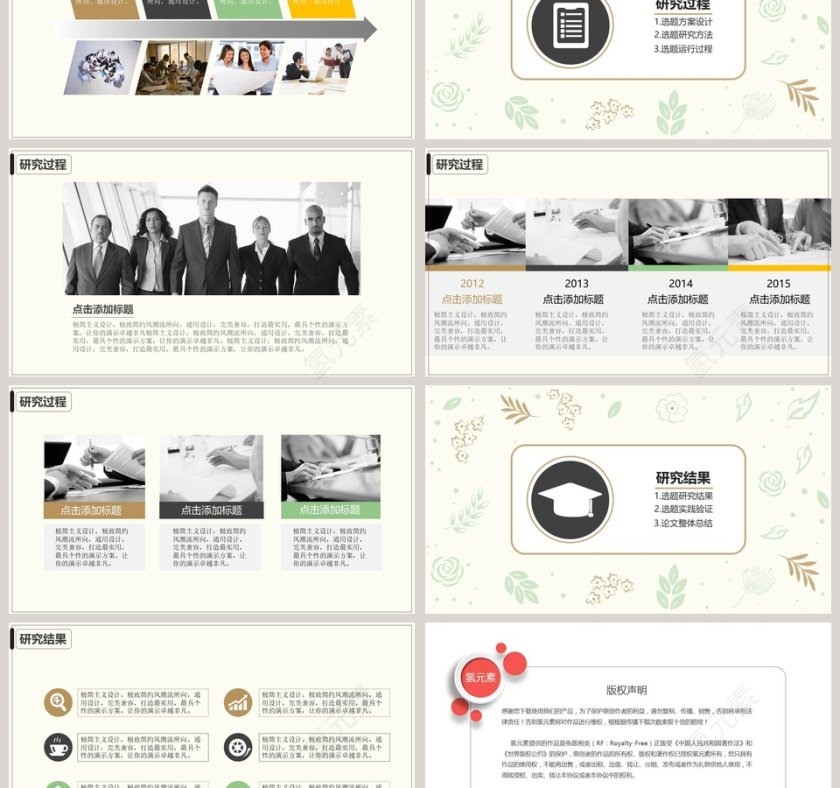 黄色简约大气毕业答辩PPT模版第3张