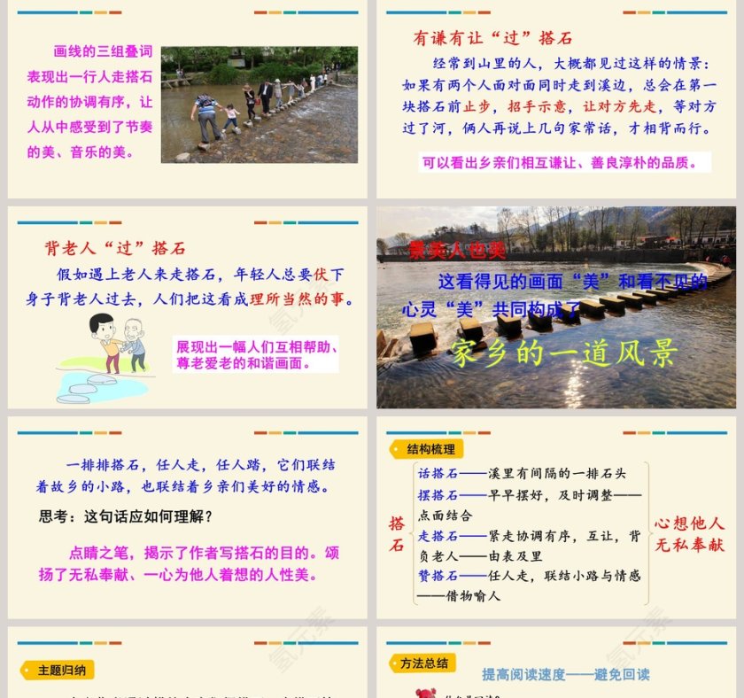 五年级语文上册搭石PPT课件第5张