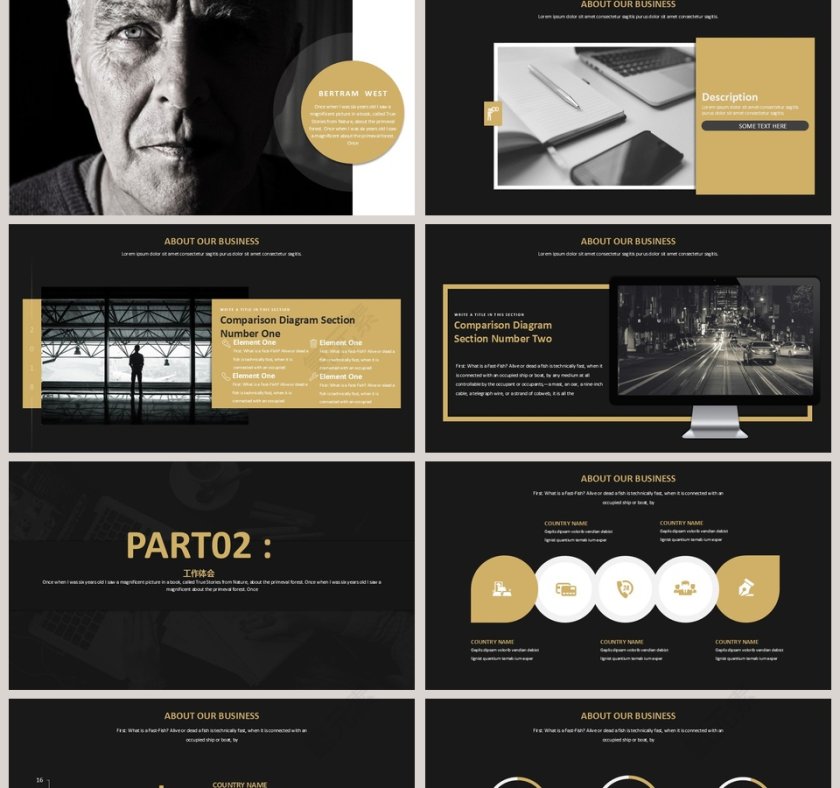 高端金大气员工述职报告PPT模板第2张