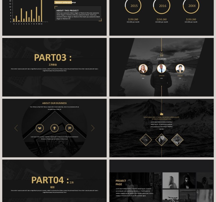 高端金大气员工述职报告PPT模板第3张