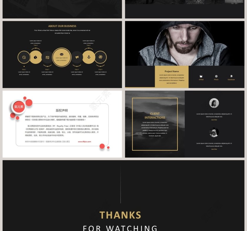 高端金大气员工述职报告PPT模板第4张