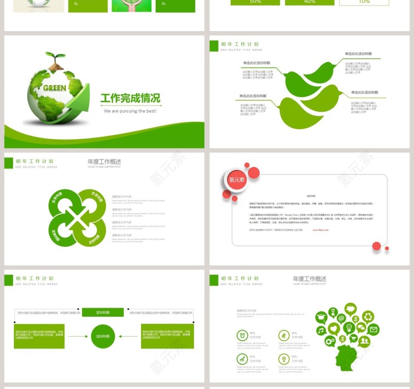 绿色环保公益动态PPT模板环保PPT第4张
