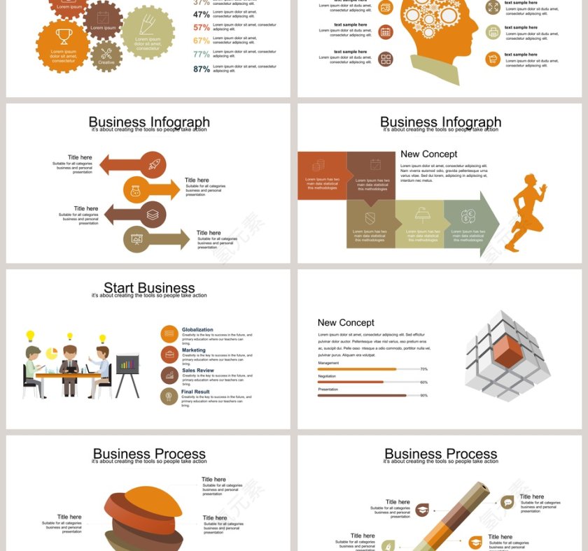思维导图可视化图表集PPT模板第3张