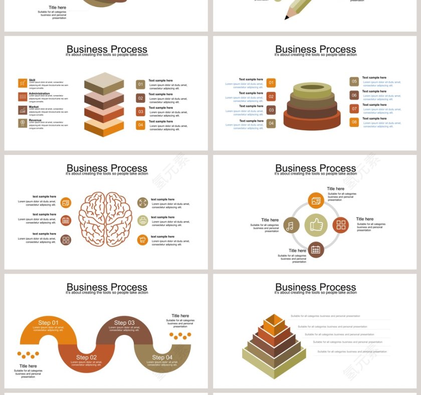 思维导图可视化图表集PPT模板第4张