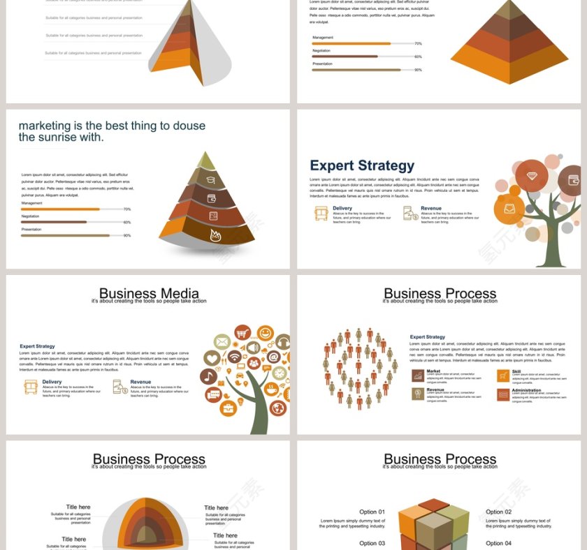 思维导图可视化图表集PPT模板第6张