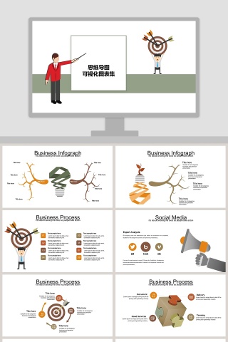 思维导图可视化图表集PPT模板