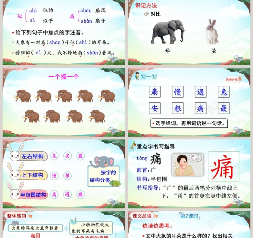 语文教学二年级语文下册大象的耳朵语文课件PPT第2张