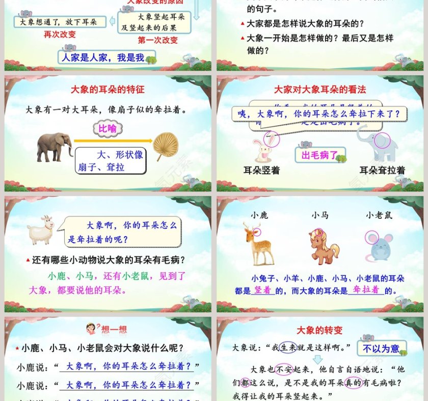 语文教学二年级语文下册大象的耳朵语文课件PPT第3张