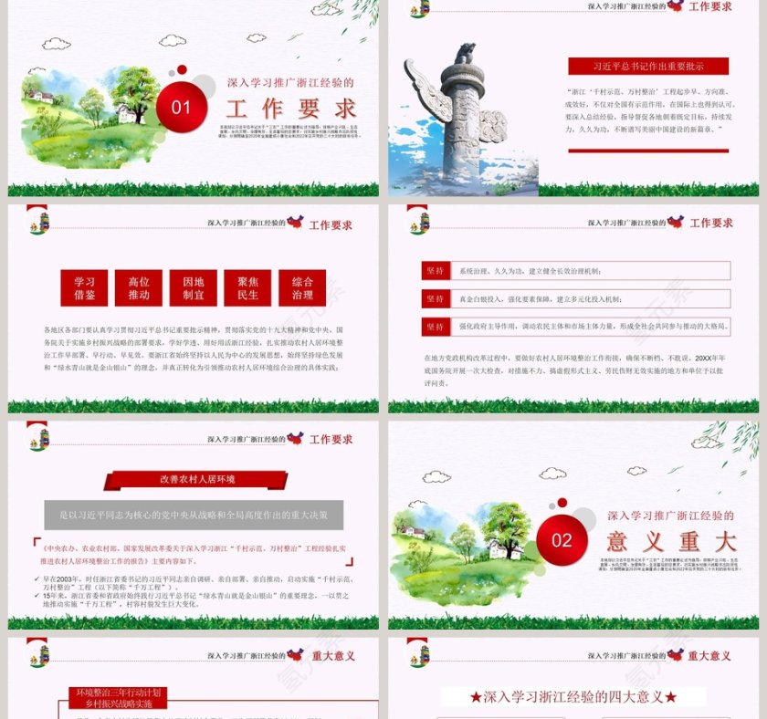 学习解读浙江经验千村示范万村整治工程PPT模板第2张
