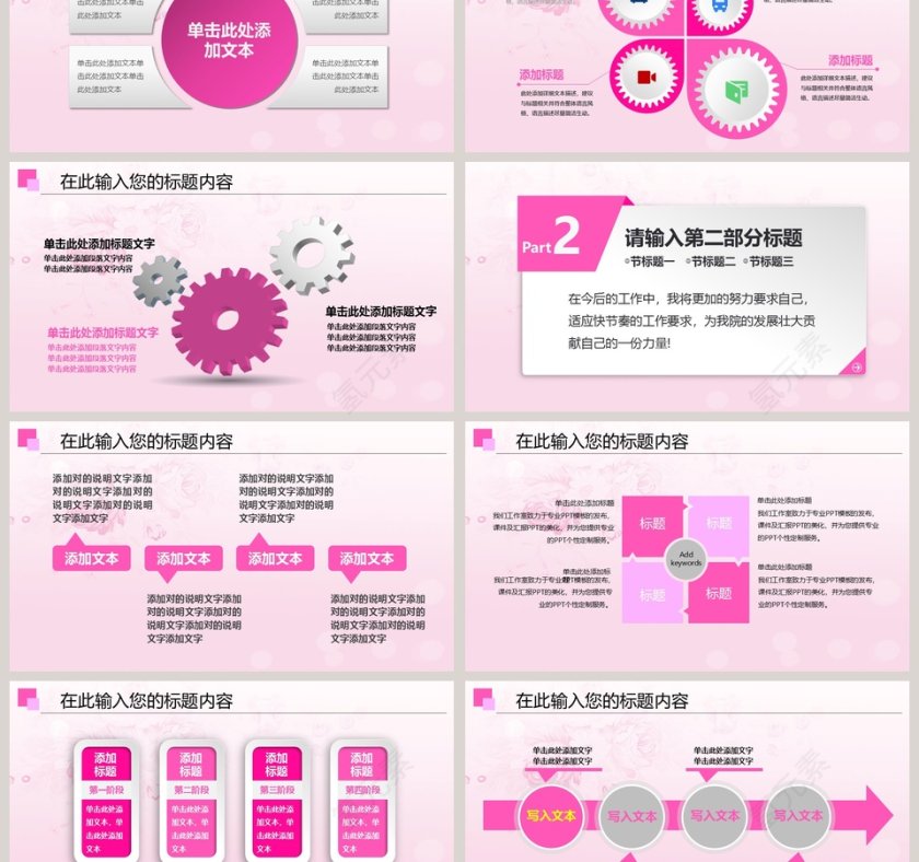 粉色医院护士年终总结PPT第3张