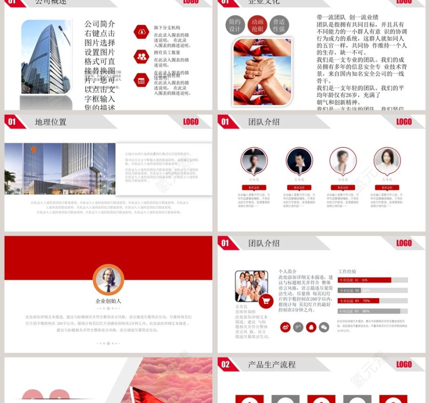 红色商务商业创业计划书PPT模板第2张