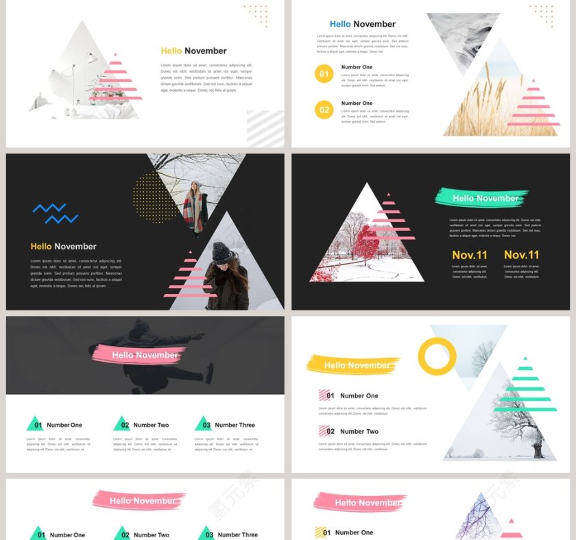 十一月你好PPT模板第2张