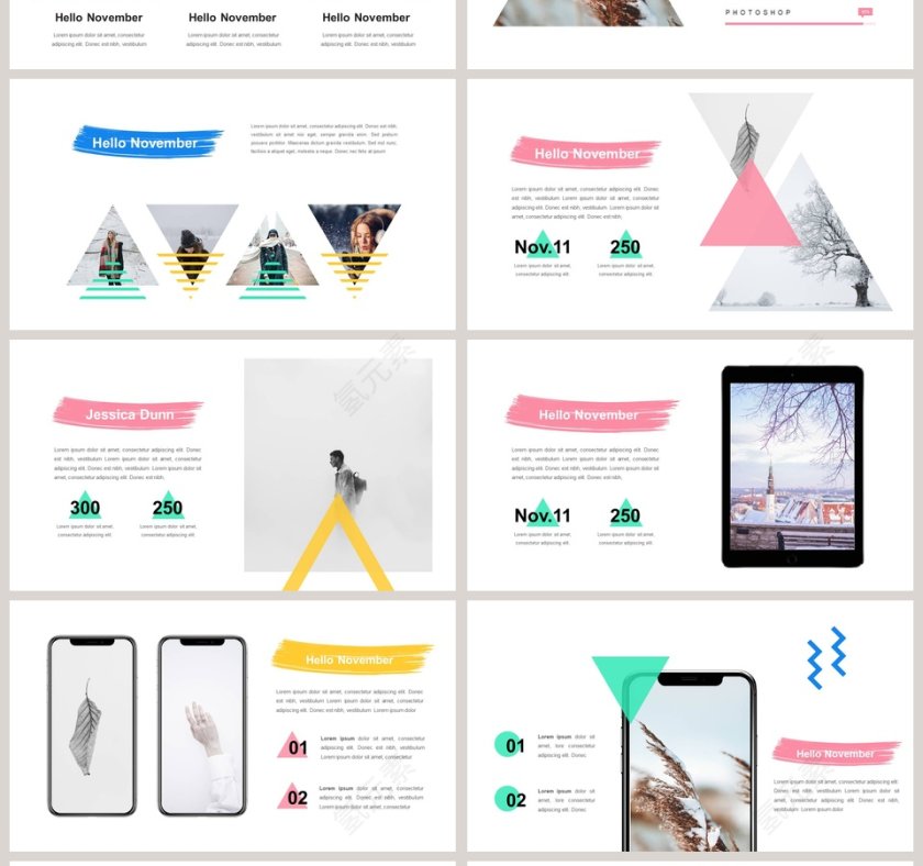 十一月你好PPT模板第4张