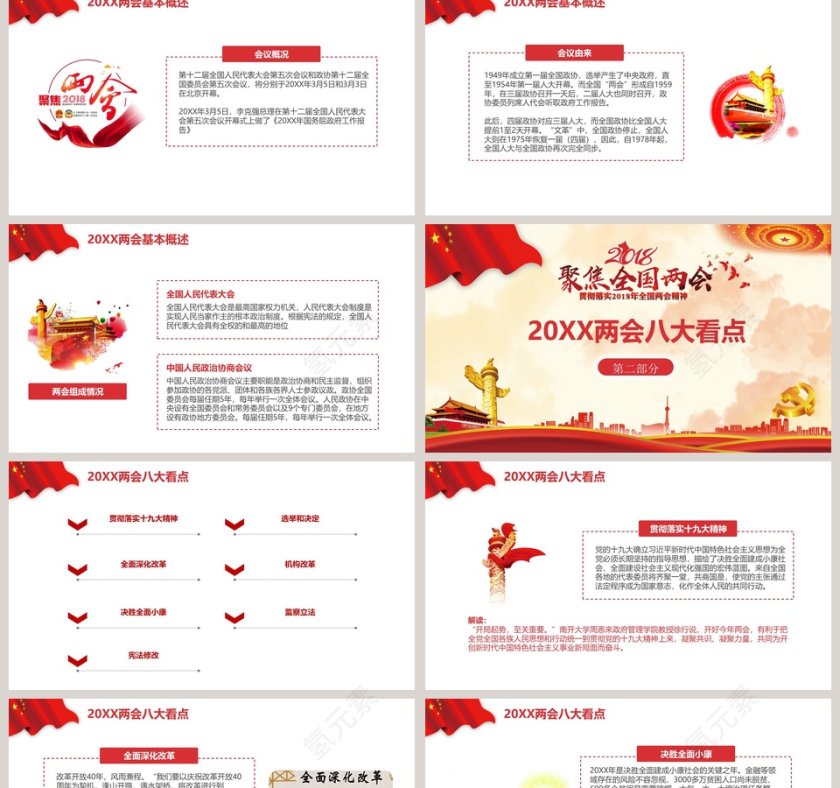 聚焦和解读全国两会PPT模板第2张