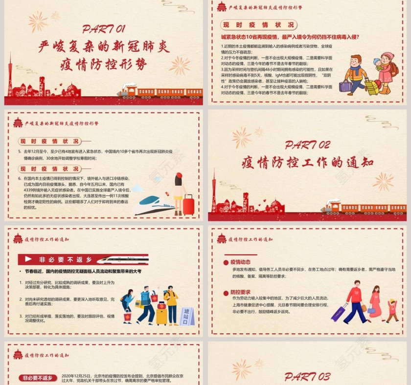 疫情非必要返乡ppt模板第2张
