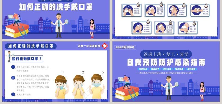 预防新冠病毒自我预防防护感染指南PPT模板第6张