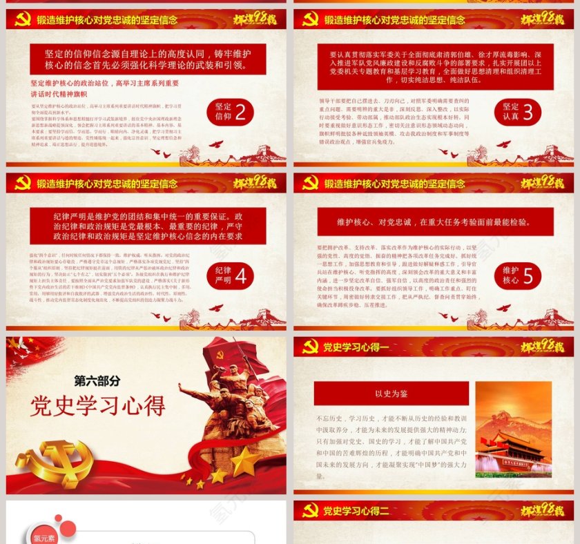 98年光辉历程永远跟党走中国共产党党史PPT模板第11张