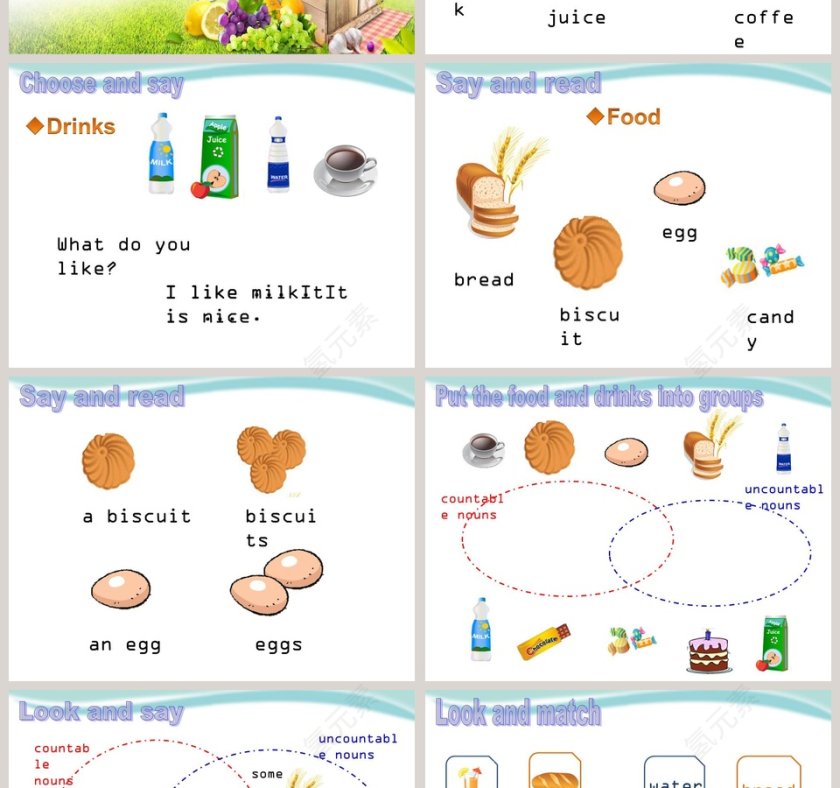 第一课时Food and drinks教育培训PPT模板第2张