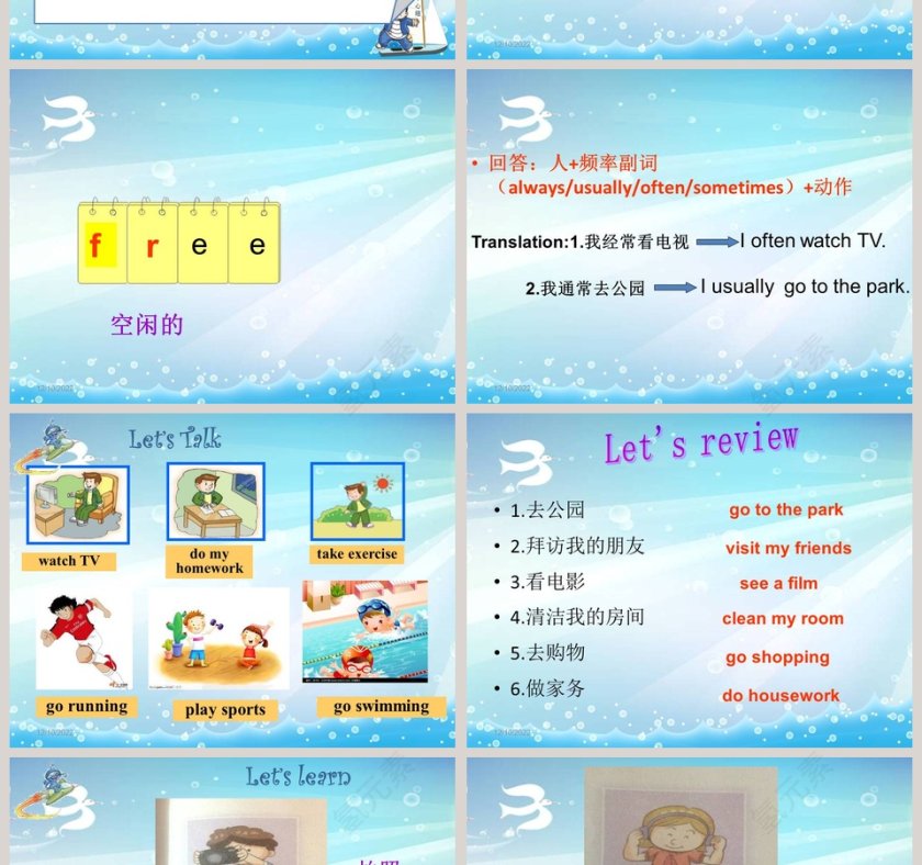 Unit 7What do you do when you have free time - 教育培训PPT模板第2张