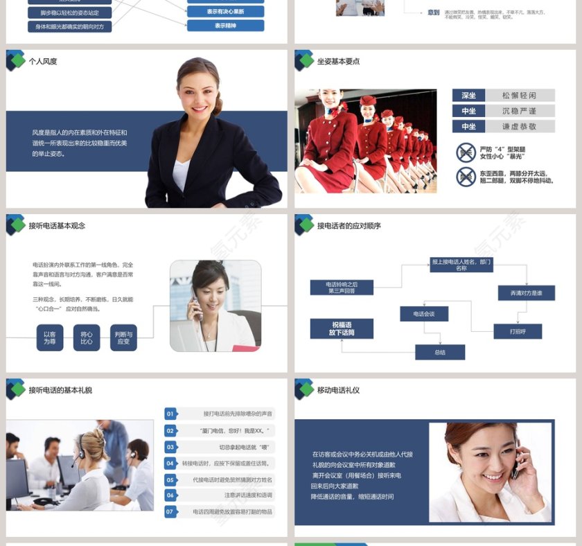 简约商务礼仪培训PPT模板第4张